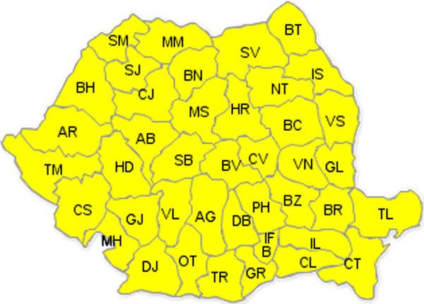 Vremea rea se întoarce. Sălajul, sub cod galben de vânt și precipitații mixte