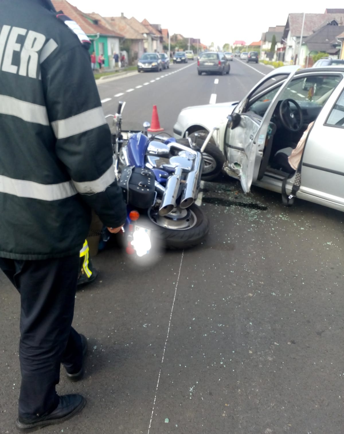 Motociclist ranit intr-un accident rutier in Jibou