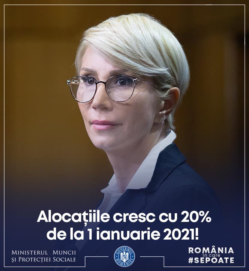 Alocaţiile pentru copii, mai mari cu 20% din 1 ianuarie