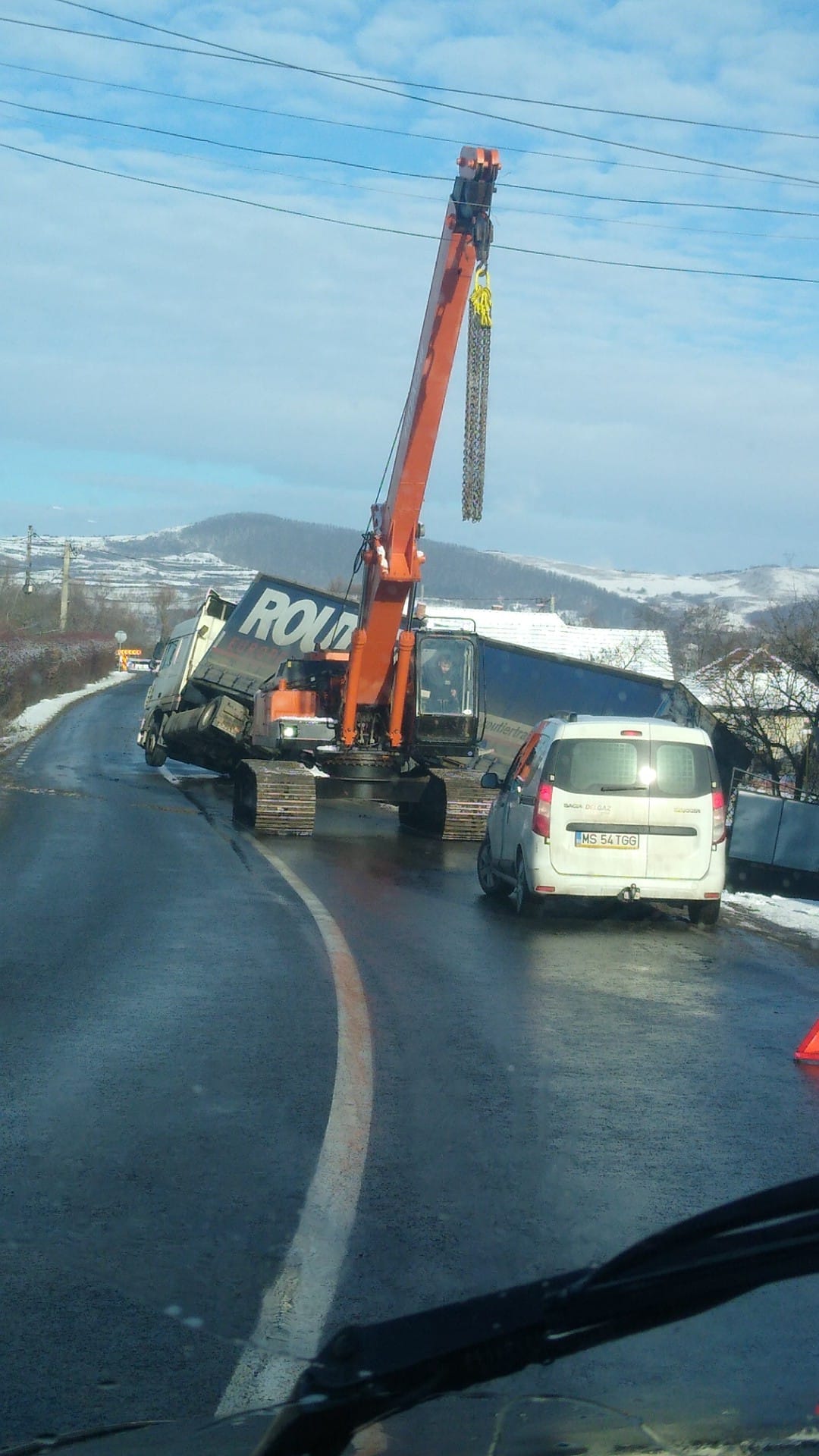 Circulație blocată la Podul Tihăului