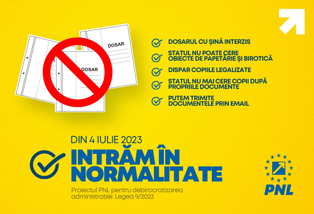 Proiectul PNL de eliminare a dosarului cu șină a intrat în vigoare