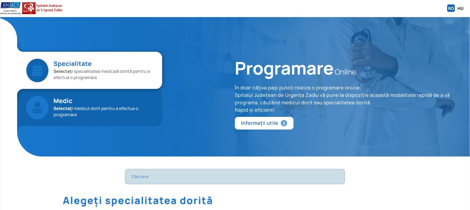 Sistem nou de programări la Spitalul Județean de Urgență