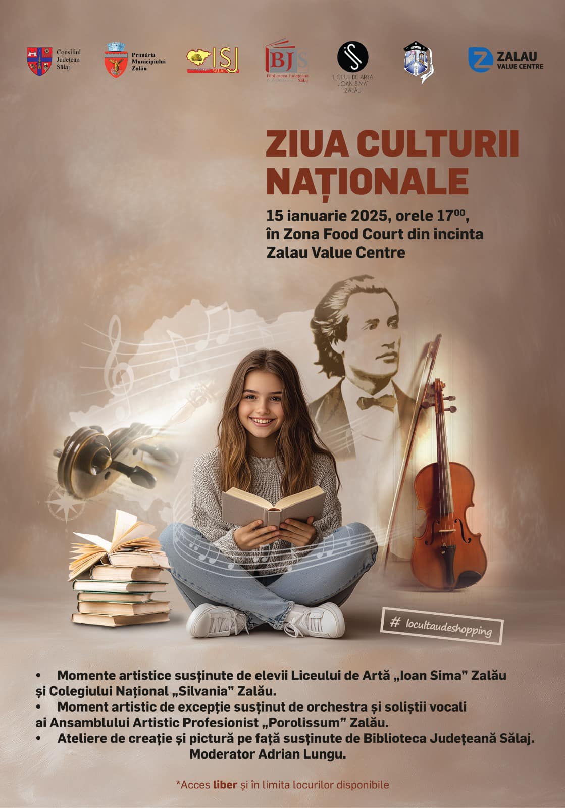 Concert cu intrare liberă, de Ziua Culturii