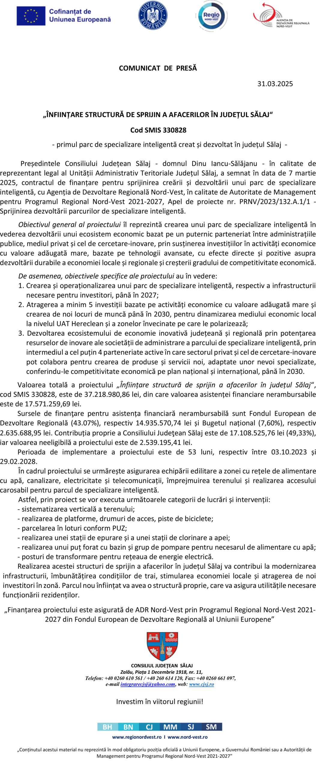 Primul parc de specializare inteligentă din Sălaj, o revoluție în dezvoltarea județului.