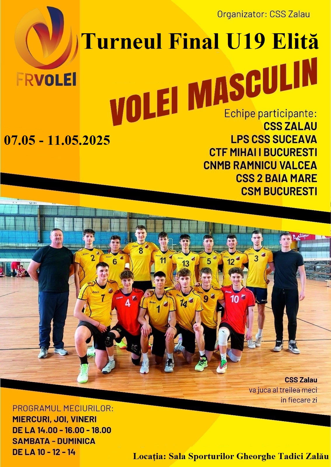 Cinci zile pline de volei în Sala Sporturilor „Gheorghe Tadici” – nu ratați acțiunea!