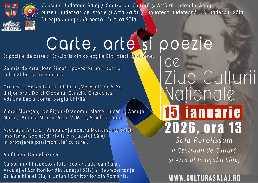 Celebrări culturale la Zalău cu ocazia Zilei Culturii Naționale: cărți, artă și poezie