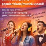 Cursuri GRATUITE de canto pentru absolvenții de clasa a VIII-a la Liceul de Artă „Ioan Sima” Zalău