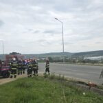 Incendiu de vegetație uscată în zona șoselei de centură a municipiului Zalău. Exercițiu marca ISU Sălaj!