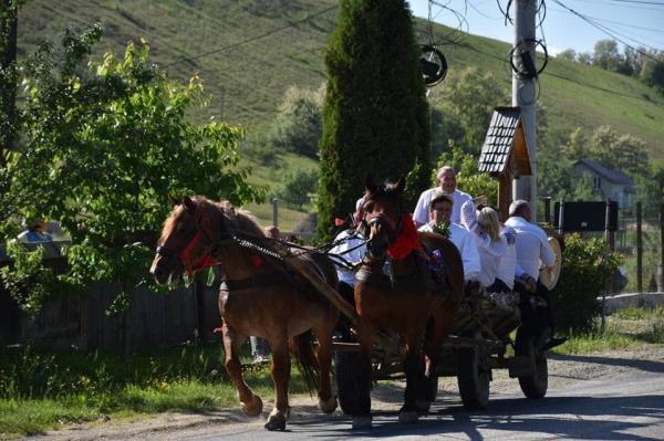 Caravana spectaculoasa a morosenilor  din Sighetu Marmatiei ce merg la Alba Iulia  de 1 Decembrie face un popas la Gîlgau