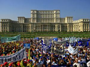 Sindicalistii salajeni protesteaza la Bucuresti