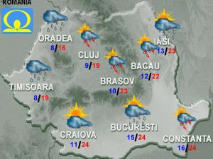 Vreme instabila, averse si temperaturi in scadere