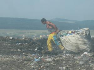 Politistii locali ii amendeaza pe cautatorii in tomberoane