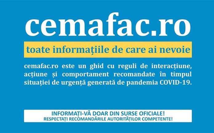 MAI. Platforma "cemafac.ro", ghid contra efectelor COVID-19