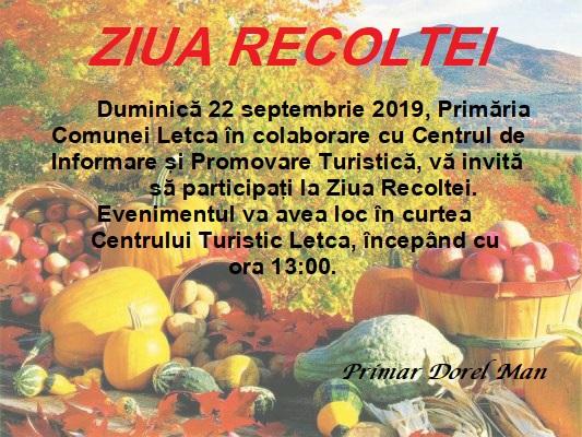 Primaria Comunei Letca invita salajenii la ‘Ziua Recoltei’ editia a II-a