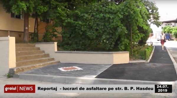 Reportaj – lucrari de asfaltare pe str. B. P. Hasdeu din Zalau